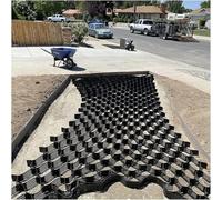 Gravel Ground Grid, 17 Inch Thick Gravel Ground Grid Stabilizer, Expandable Folding Geogrid, Soil Ground Mud Control Grids with Drain Hole, Pathways Stabilizer Grid