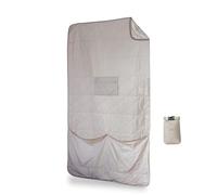 Gravel Layover Travel Blanket - Lightweight, Compact, and Warm with Carry Pouch (Gray)