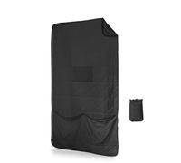 Gravel Layover Travel Blanket - Ultra-Lightweight, Warm Down Alternative with Carry Pouch (Black)