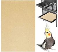 Gravel Liner Paper for Bird Cage, 11 x 17 inch Birdcage Liner Bedding Calcium Paper Special for Bird Cage in Sea Sand, Easy Clean Pet Sandpaper, Sandpaper for Parrots Cockatiels (43X28CM-40PCS)