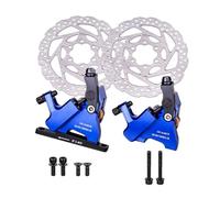 Gravel Road Bike Disc Brake Hydraulic CX Rotor Brake Caliper CNC Bicycle Mechanical Wire Pull Metal Pads 105(New FR Blue 140)