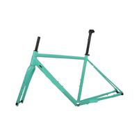 Gravel Road Bike Frame 700C Barrel Shaft Aluminum Alloy Cross-country Carbon Fiber 12 * 100 Front Fork(Bianchi,50cm(170-180cm))