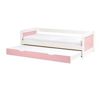 Beliani Trundle Bed Pine Wood Gravelines 90 X 200 Cm (Eu Single) Pink