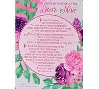 Graveside Memorial Card for Nan, Floral Design with Loving Message, 14.5 x 10.5 cm
