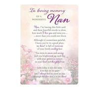 Graveside Memorial Card Remembrance Verse Plastic Coated Grave Graveside Card - 120 x 165 mm - Wonderful Nan 0929