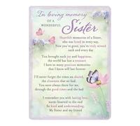 Graveside Memorial Card Remembrance Verse Plastic Coated Grave Graveside Card - 120 x 165 mm - Wonderful Sister 0981