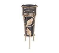 Graveside Memorial Flower Holder Vase - Durable Metal Spike Grave Decoration | Elegant Tribute for Loved Ones, Durable Cemetery Ornament for Flowers & Loving Remembrance - Black (Daughter)