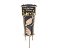 Graveside Memorial Flower Holder Vase - Durable Metal Spike Grave Decoration | Elegant Tribute for Loved Ones, Durable Cemetery Ornament for Flowers & Loving Remembrance - Black (Partner)