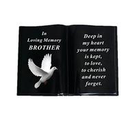 Graveside Memorial Open Book Ornament - Black with Dove - Brother