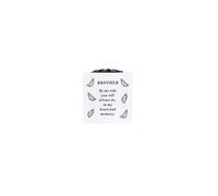 Graveside Memorial Rose Bowl Plastic White Feather Ornament-Brother