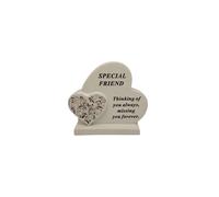 Graveside Ornament Memorial Special Friend Floral Heart Plaque