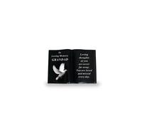 Graveside Plaque Memorial Black Book With Dove Ornament - Grandad