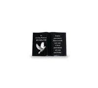 Graveside Plaque Memorial Black Book With Dove Ornament - Husband