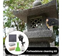 Gravestone Cleaner - Cleanings Tools Kit, Cloth Scraper Set, Protective Gloves Pair, Spray Bottle Container, Soft Cleaning Brush, Cleaning Sponge Pad | Memorial Maintenance Set For Grave Cemetery