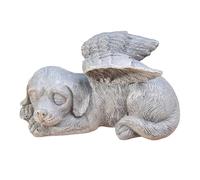 Gravestone Dog with Angel Wings Dog Angel Memorial Stone for Outdoor Animal Gravestone Polyresin Dog Figure Garden Beautiful Keepsake Dog Home Grave Decoration Gifts for Dog Lovers
