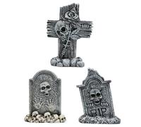 Gravestone Figure, Statue, Horrible Small Gravestone Figurine for Indoor Use - Terrible Halloween Gravestone Collection Figurine for