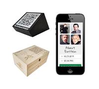 Gravestone & Graveyard QR Code - Video, Photo, AI Tools, Password Protection & Multiple Remembrance Pages (Premium Commemorative Kit: Memory Box + Stone Base)