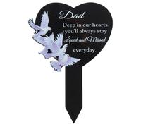 Gravestone - Stake Memorial Decoration | Outdoor Graveyard Garden Stack Statue | Family Ornament, Black Plaques For Burial Place, Commemorative Yard Accessory
