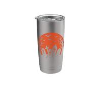 Graveyard and Bats Halloween Moon Stainless Steel Insulated Tumbler