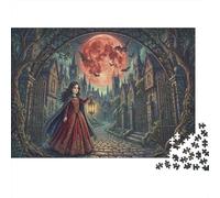 Graveyard Explorers 1000 Piece Wooden Jigsaw Puzzle,Gift Idea,Home Wall Decor,Wood,Whimsical Challenge,Educational Toy,Adults & Kids 14+,Stress Relief (75x50cm)