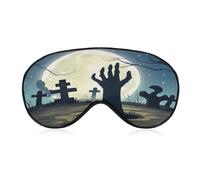 Graveyard Ghost Hand Sleep Mask Light Block-Out Eye Mask for Side Sleeper Pressure-Free Soft Night Blindfold with Adjustable Strap Breathable Sleep Eye Cover for Travel