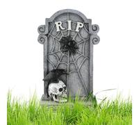 Graveyard Grabstones Halloween - Skeleton Resin Signs, Haunted Tombstone Props | Weatherproof Grave Markings Outdoor with Scary Designs, Halloween Cemetery Decoration for Lawn, Garden, Front