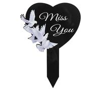 Graveyard Markers for Graves | 120g Sympathy 2D Pay ACRYLIC | Elegant Memorial Grave Markers | Memorial Heart Flows | Heart & Cross Fallen Markers for
