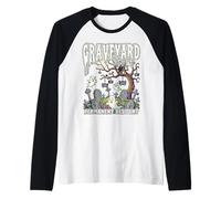 Graveyard Shift Permanent Resident Halloween Horror Ghosts Raglan Baseball Tee