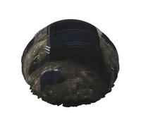 Graveyard Tombstone Printed Double-Layer Waterproof Shower Cap - Reusable Spa & Face Mask Bathing Hat for Travel, Home Care & Beauty Routine