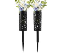 Graveyard Vase for Graveyard, 2X Grave by Grave Flower Stand | Decorative Metal Hollow Floral Stand for Patio Outdoor Patio Garden Planter