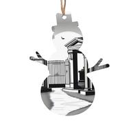 GraveyardGala Wooden Tree Ornaments Snowman Shape 6 PCS, Vintage Hanging Holiday Decorations, Souvenir Holiday Decor