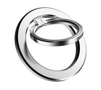 Gravit:e Ultra Strong Magnetic Phone Ring Holder, Instant Install and Removal, Adjustable Angles, Sleek Design, Beautiful Durable Finish (Silver)