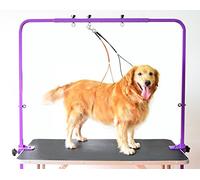 Gravitis Pet Supplies Overhead Pet Grooming Arm with Clamps and Harness - Suitable for use with Dog Grooming Table - Purple