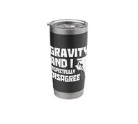 Gravity and I Respectfully Disagree Bouldering Rock Climber Stainless Steel Insulated Tumbler