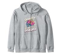 Gravity and I Respectfully Disagree Rock Climber Hiker Zip Hoodie