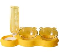 Gravity Cat Feeder, Portable Dog Water Bottle Dog Cat Automatic Drinking Bottle Double Bowl Food Water Feeder Container Dispenser for Puppy Bowl Pet Accessories Dropshipping Feeder