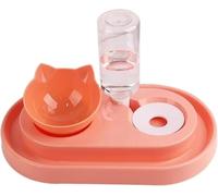 Gravity Cat Feeder, Portable Dog Water Bottle Double Dog Cat Bowls,Pet Water Food Bowl Set with Automatic Water Dispenser Bottle Detachable for Small Dogs Cats Kitten Puppy Feeder
