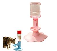 Gravity Cat Water Dispenser Stand, Automatic Cat Water Feeder, Anti-Tip Cats Waters Bowl with Suction Base, Tall Elevated Gravity Waters Bowl, Fits 650ml Bottles，Pink