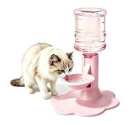 Gravity Cat Water Dispenser Stand Spill Proof Automatic Refill Bowl With Bottle, Gravity Dog Water Dispenser, Height-adjustable Automatic Cat Dog Water Fountain, Spill Proof Pet Water Dispenser，Pink