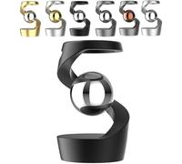 Gravity Defying Kinetic Desk Toy,Kinetic Spinning Desk Toys with a Unique Visual Illusion, Desktop Suspended Gyroscope,Stress Relief For Kids Adults (black, 1PCS)
