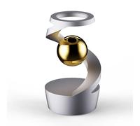 Gravity-Defying Kinetic Desk Toy | Levitating Spinning Metal Gyroscope | Executive Desk Toy with Floating Ball | Ideal for Office Decor and Focus Enhancement (white)