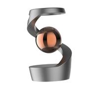 Gravity Defying Kinetic Toy Ornament for Gift Desk Floating Gyroscope Gray Rose Gold Ball, 2.56x1.57 inch