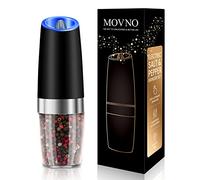 Gravity Electric Salt and Pepper Grinder Set, Battery Powered LED Light One Hand Automatic Operation, Adjustable Coarseness Mill Grinders Shakers Black (F.Black 1p)