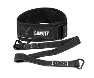 Gravity Fitness 4-in-1 Weightlifting Belt for Strength Workouts - Heavy Duty Nylon Dip Belt for Squat, Pull Up, Sled Pull Belt for Gym, Calisthenics & Resistance Training Accessories