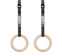 GRAVITY FITNESS Wooden Gymnastic Calisthenics Rings with Adjustable Straps