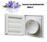 Gravity Flap External Wall Ventilation Exhaust Cover for Extractor Fans & Cooker Hoods - Weatherproof Plastic Air Vent Grill with Automatic Clos