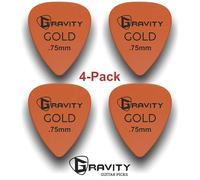 Gravity Gold Series Guitar Picks - Ideal for Beginners and Professionals - Lightweight, Durable, and Provides Superior Grip - Pack of 4