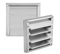 Gravity Grille Vents, Stainless Steel External Dimension Ducting Air Vent with Anti-draft Gravity Flap and Shutters for Bathroom Vents and Range Hoods(150MM)