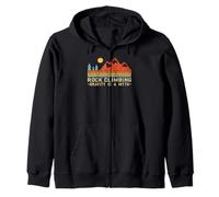 Gravity Is A Myth | Retro Rock Climbing Zip Hoodie