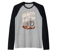 Gravity is Just A Suggestion BMX Stunt Rider Raglan Baseball Tee